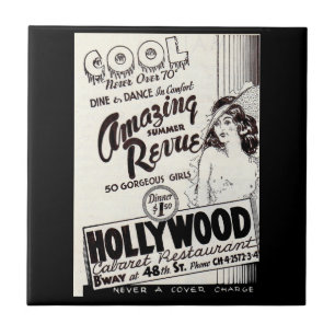 1930s Hollywood Cabaret Restaurant ad Ceramic Tile