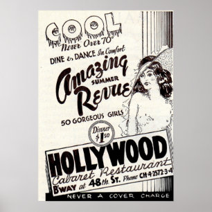 1930s Hollywood Cabaret Restaurant ad Poster