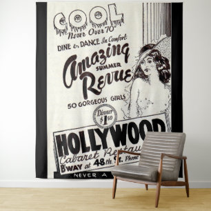 1930s Hollywood Cabaret Restaurant ad Tapestry