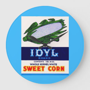 1930s Idyl Sweet Corn label Large Clock