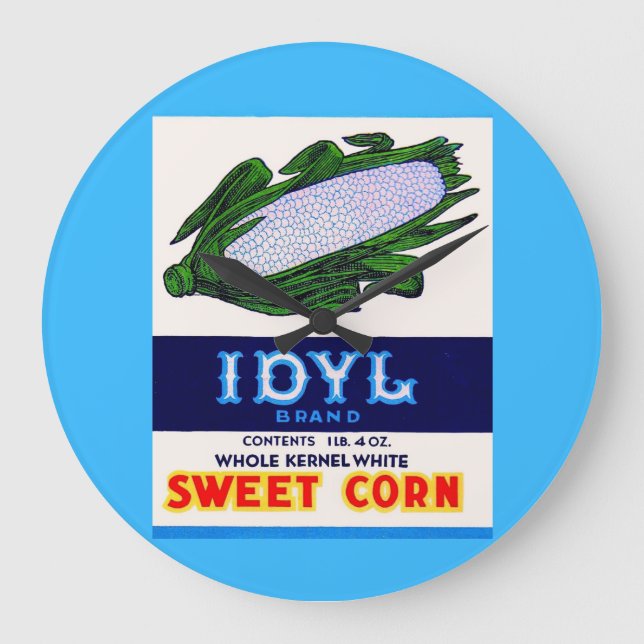 1930s Idyl Sweet Corn label Large Clock (Front)