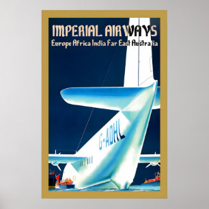 1930s Imperial Airways - Europe to Australia Poster
