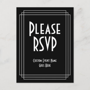 1930s Inspired Look "Please RSVP" Postcard