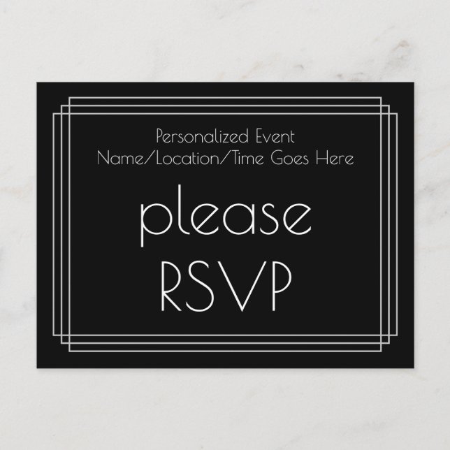 1930s Inspired Look RSVP Postcard (Front)