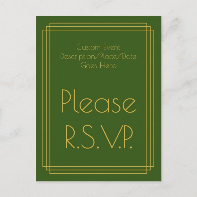1930s Inspired Look RSVP Postcard (Front)