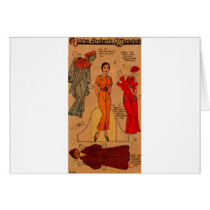 1930s Jane Arden paper doll blue dress red dress