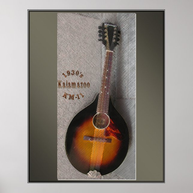 1930's Kalamazoo Mandolin Print (Front)