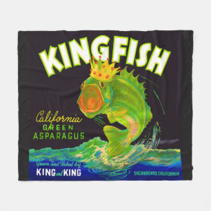 1930s Kingfish asparagus crate label Fleece Blanket