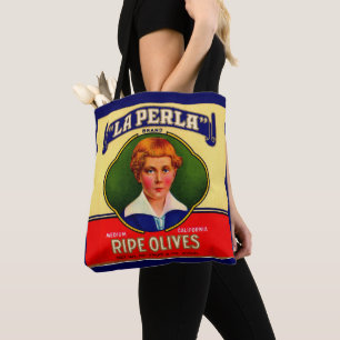 1930s LaPerla Olives label Tote Bag