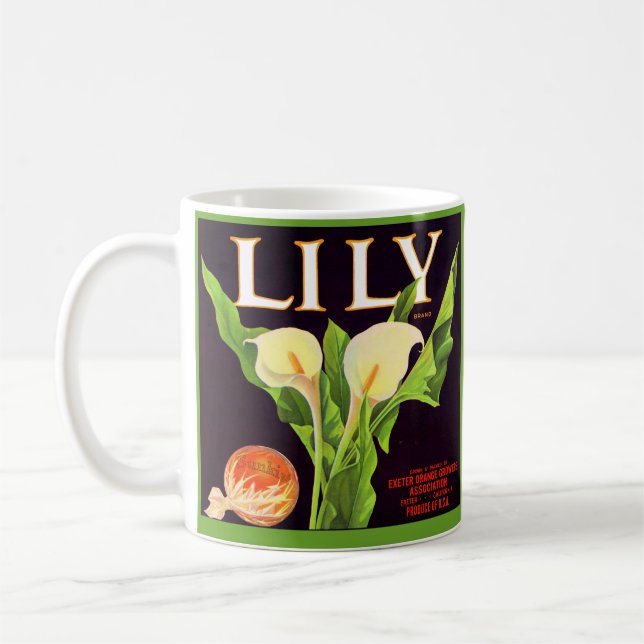 1930s Lily orange crate label Coffee Mug (Left)