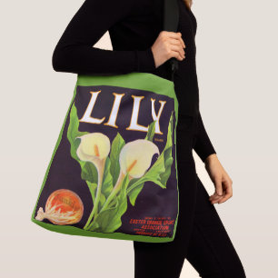 1930s Lily orange crate label print Crossbody Bag