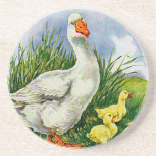 1930s mama duck and ducklings coaster