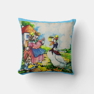1930s mama duck and ducklings cushion