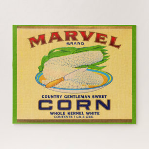 1930s Marvel canned corn label Jigsaw Puzzle