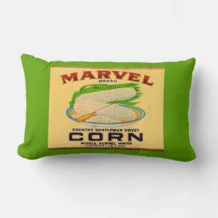 1930s Marvel canned corn label print Lumbar Cushion