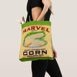 1930s Marvel canned corn label Tote Bag