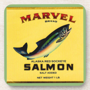 1930s Marvel salmon can label Coaster