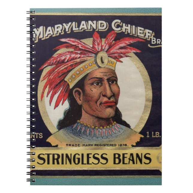 1930s Maryland Chief Stringless Beans label Notebook (Front)