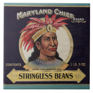 1930s Maryland Chief Stringless Beans label Tile