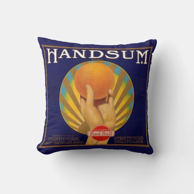 1930s orange crate label Handsum Cushion (Front)