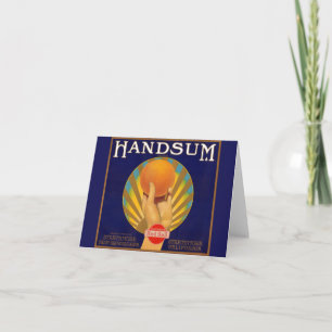 1930s orange crate label Handsum Note Card