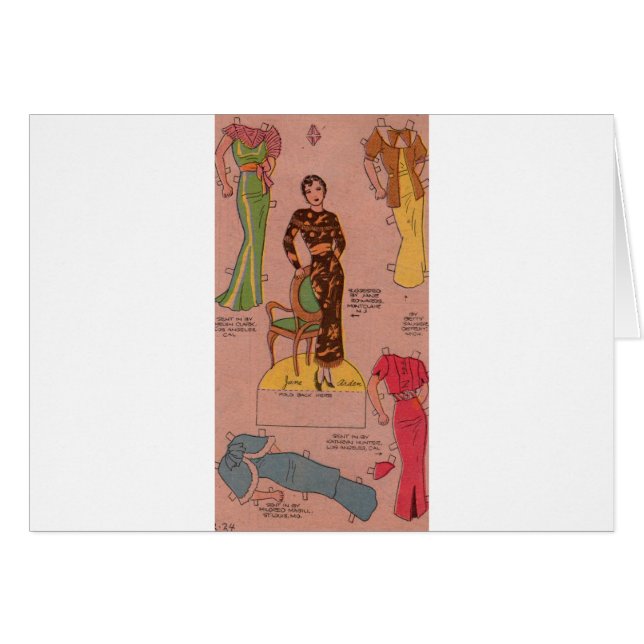 1930s paper doll beautiful dresses (Front Horizontal)