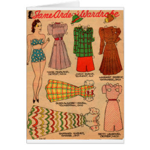 1930s paper doll seven outfits