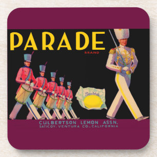 1930s Parade lemon crate label print Coaster