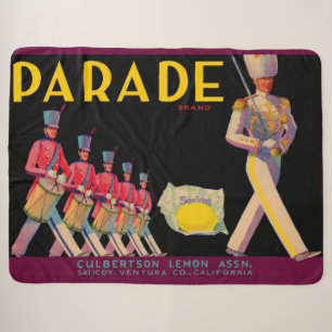 1930s Parade lemon crate label print Sherpa Blanket
