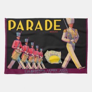 1930s Parade lemon crate label print Tea Towel