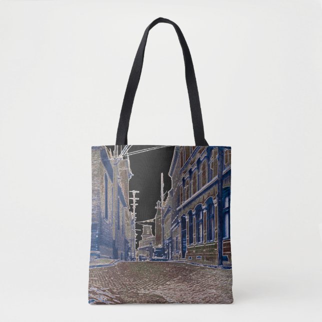 1930s Photo Cobblestone Street Quebec Canada Art Tote Bag (Front)