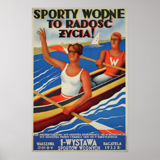 1930s Poland Sports Promotion poster Rowing Public