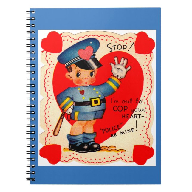 1930s police boy valentine notebook (Front)