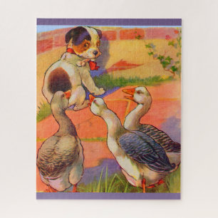 1930s puppy and geese jigsaw puzzle