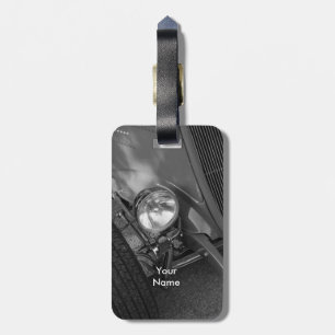 1930's Roadster Grayscale Luggage Tag