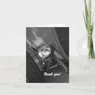 1930's Roadster Grayscale Thank You Card
