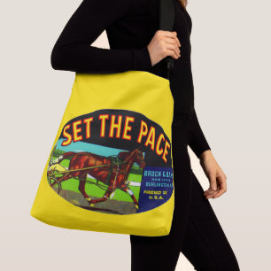 1930s Set the Pace vegetable crate label Crossbody Bag