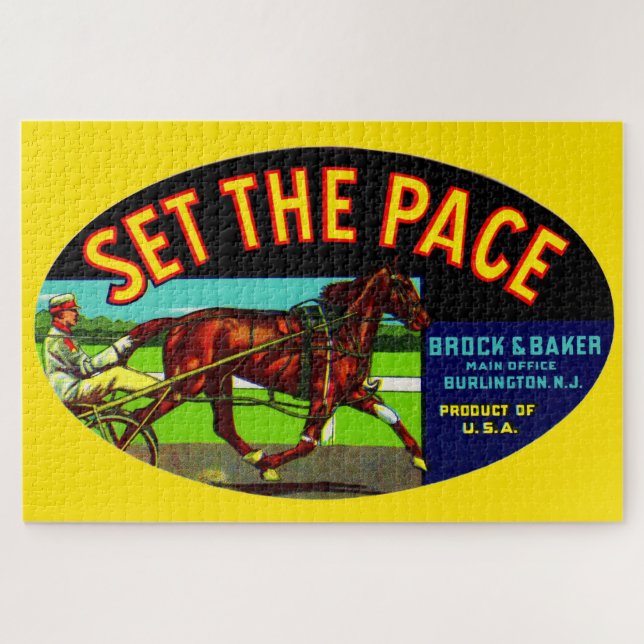 1930s Set the Pace vegetable crate label Jigsaw Puzzle (Horizontal)