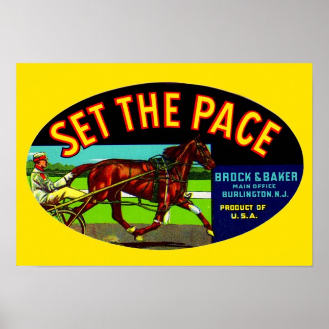 1930s Set the Pace vegetable crate label Poster (Front)