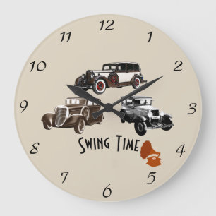 1930s Style Vintage Cars Clock