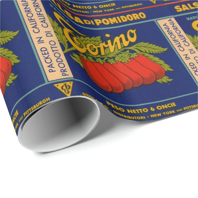 1930s Torino tomato paste can label Wrapping Paper (Roll Corner)