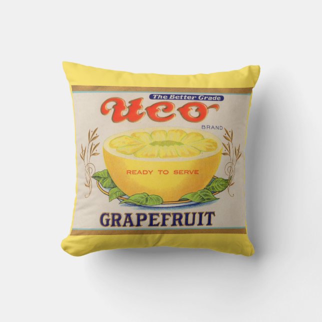 1930s Uco Brand Grapefruit label Cushion (Front)