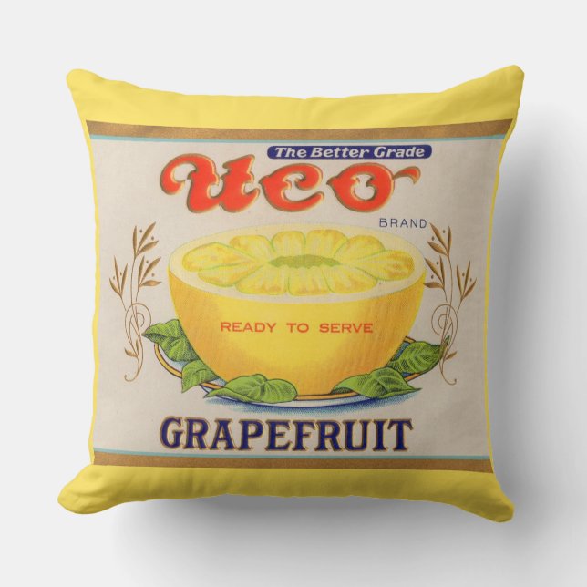 1930s Uco Brand Grapefruit label Cushion (Front)