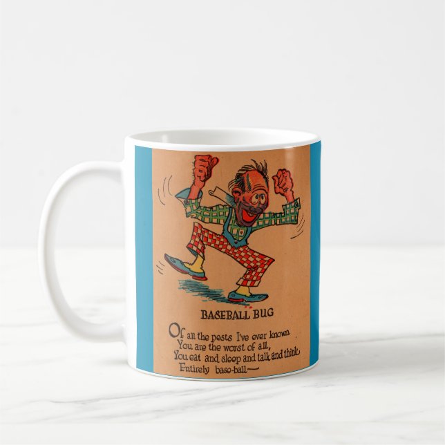 1930s vinegar valentine: the Baseball Bug Coffee Mug (Left)