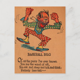 1930s vinegar valentine: the Baseball Bug Holiday Postcard