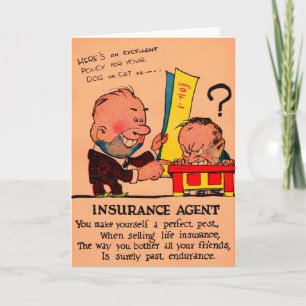 1930s vinegar valentine: the Insurance Agent Holiday Card