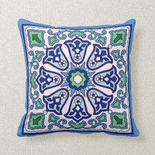 1930s Vintage Catalina Island Tile Design Cushion