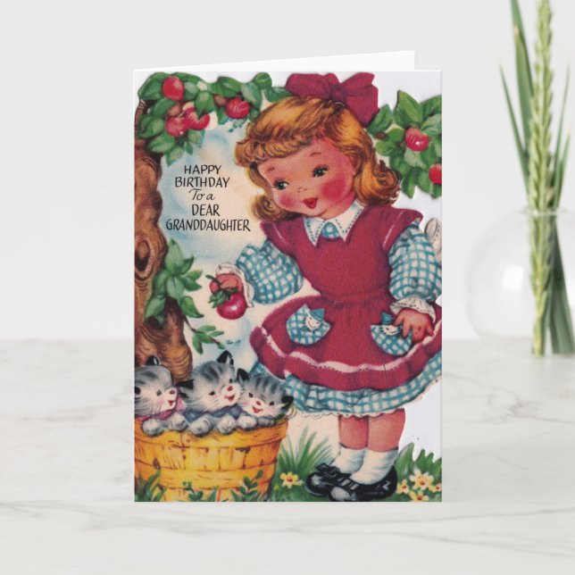 1930s Vintage Happy Birthday Granddaughter Card (Front)
