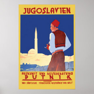 1930s Yugoslavia Travel Poster Vintage Putnik Wall