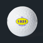 1931 90th Birthday Yellow Name Any Year Golf Balls<br><div class="desc">1931 90th Birthday Yellow Name Any Year Golf Balls.
Personalise with your First Name and Last Name and edit the Year for any Golf Ball offered by Oval Logo.</div>